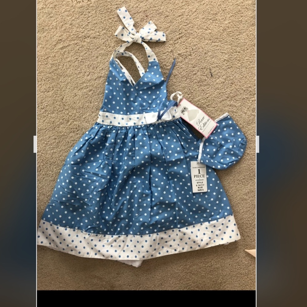 Rare Editions polkadot halter dress, Girls Size 6